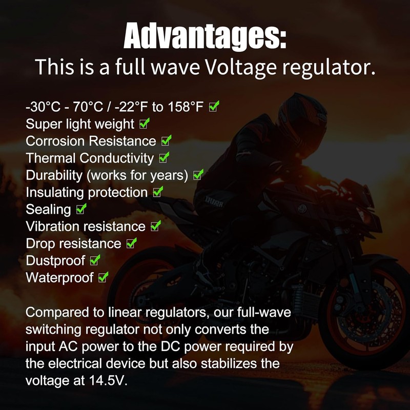 Universal 12V 4-Wire Full-Wave Voltage Regulator Rectifier - Compatible with... gallery