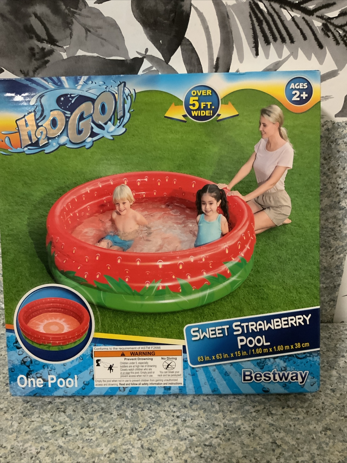 🍓 H2OGo Bestway Sweet Strawberry Inflatable Play Pool (51145E)🆕 gallery