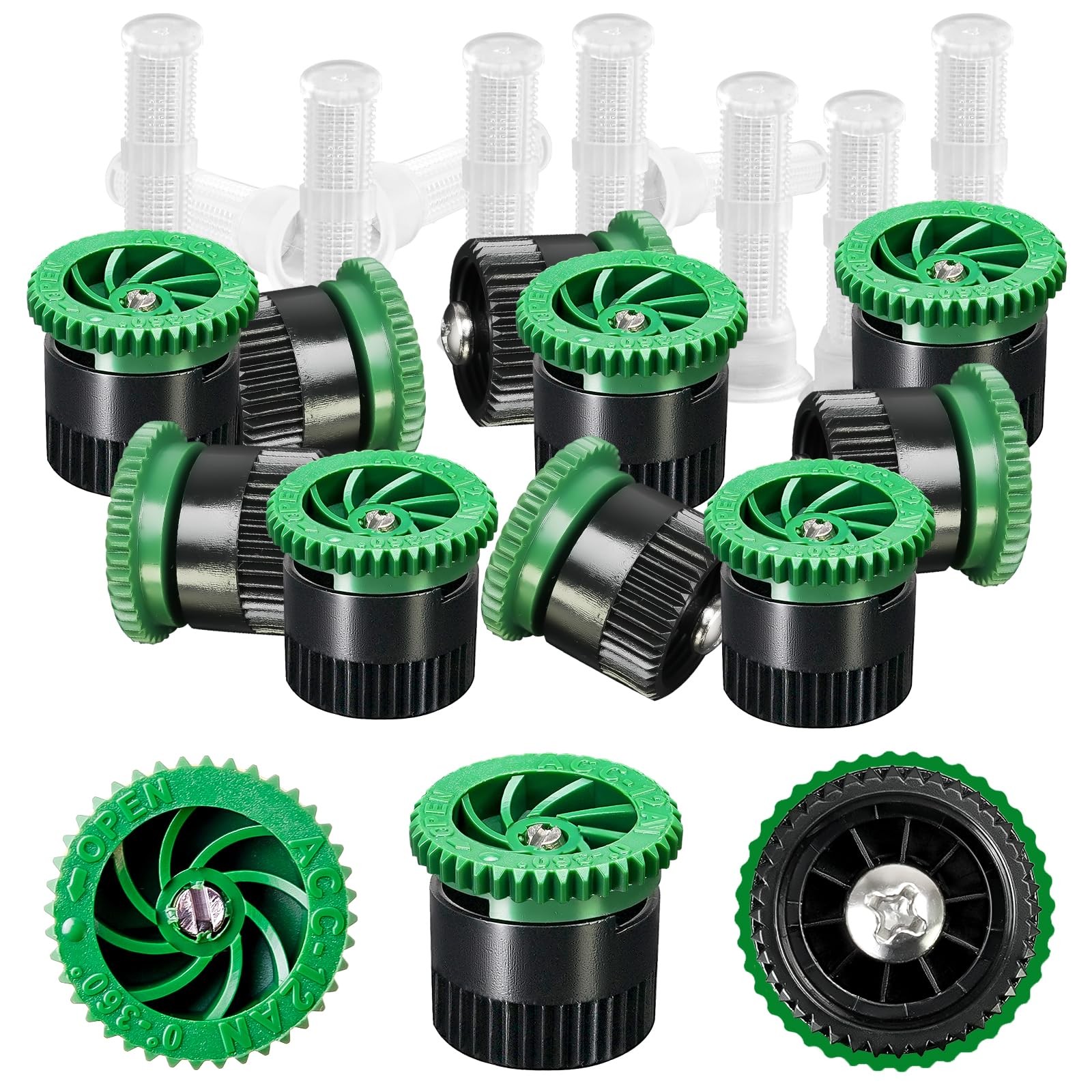 HolyMaji 10 Pieces Variable Arc Nozzle, Pop-up Sprinkler 12AN, LawnGreen gallery