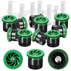 HolyMaji 10 Pieces Variable Arc Nozzle, Pop-up Sprinkler 12AN, LawnGreen