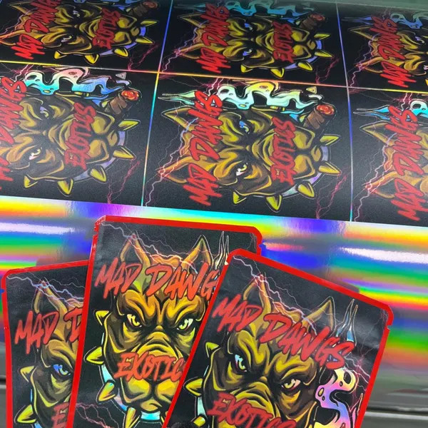 Custom Mylar Bag UV Printed Labels/Sticker (3.5G, 7G, Ib) Send Us Your Design gallery
