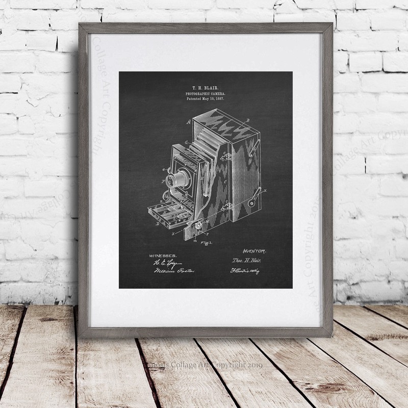 Vintage Folding Camera Box Camera Blueprint Posters Lot of 12 Wall Decor Prints gallery