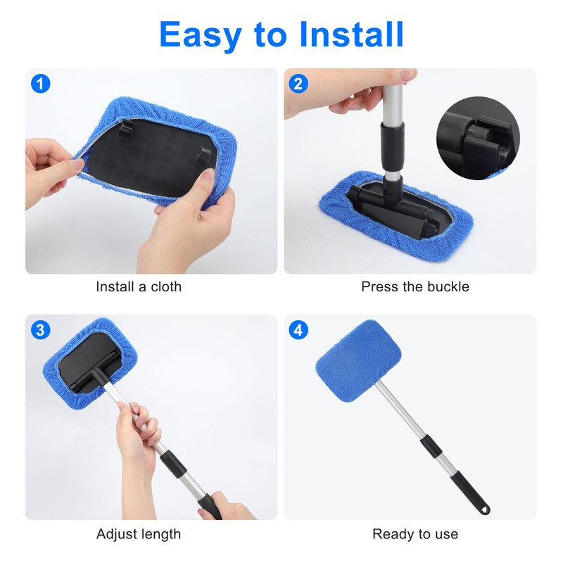 11 pcs Window Windshield Cleaning Tool Microfiber Car Wiper Cleaner Glass Brush gallery