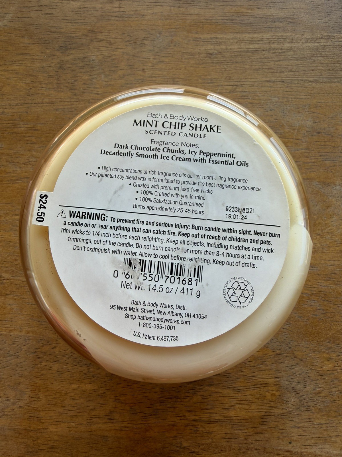 Bath & Body Works MINT CHIP SHAKE 3-Wick Large Scented Candle 14.5 oz gallery