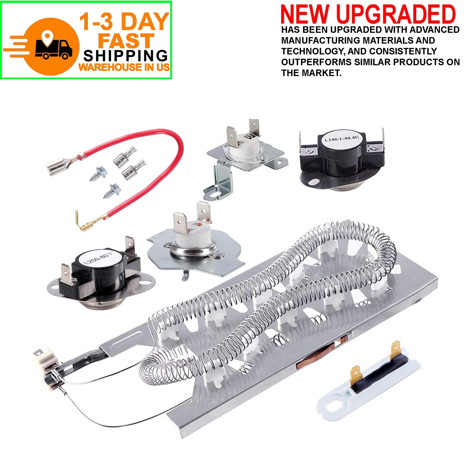 Dryer Heating Element for Whirlpool YWED85HEFC2 YWED9270XL0 4KMEDC300BW1 gallery