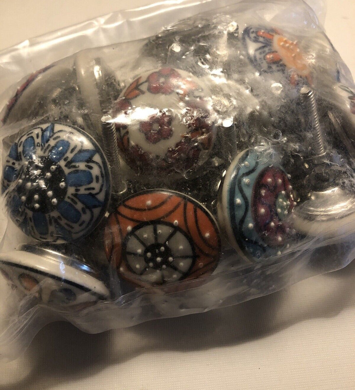 Drawer Knobs Colorful Qty 20 Individual Unique Floral Geometric Ceramic Modern gallery