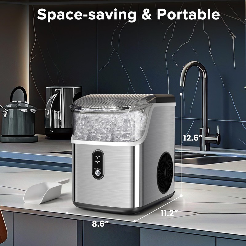 Countertop Nugget Ice Maker Pro - 34lbs/24H, Self-Cleaning Pellet Ice Machine... gallery