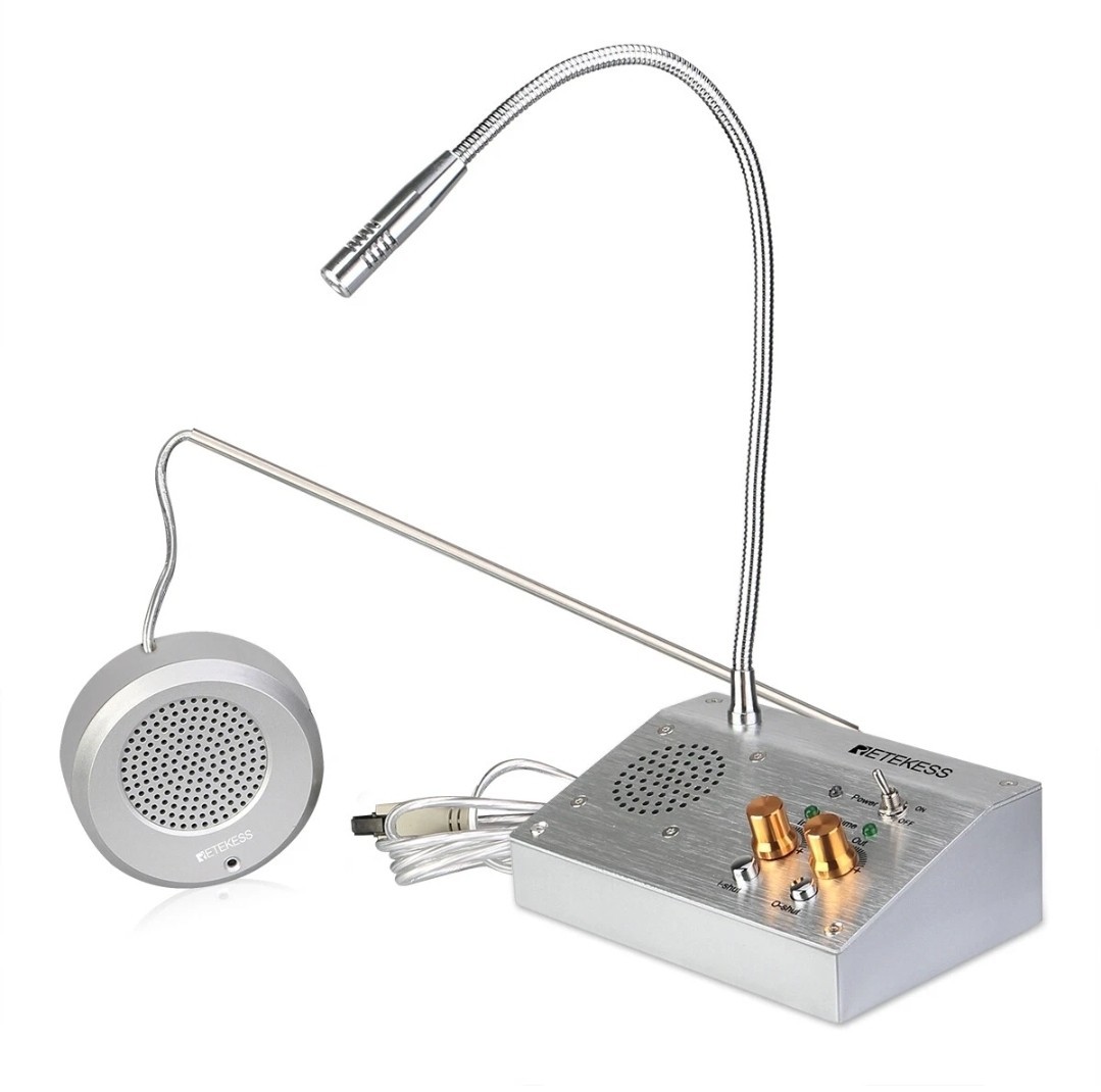 Retekess TW103 Window Speaker Mic Counter Intercom System Bank Office Restaurant gallery