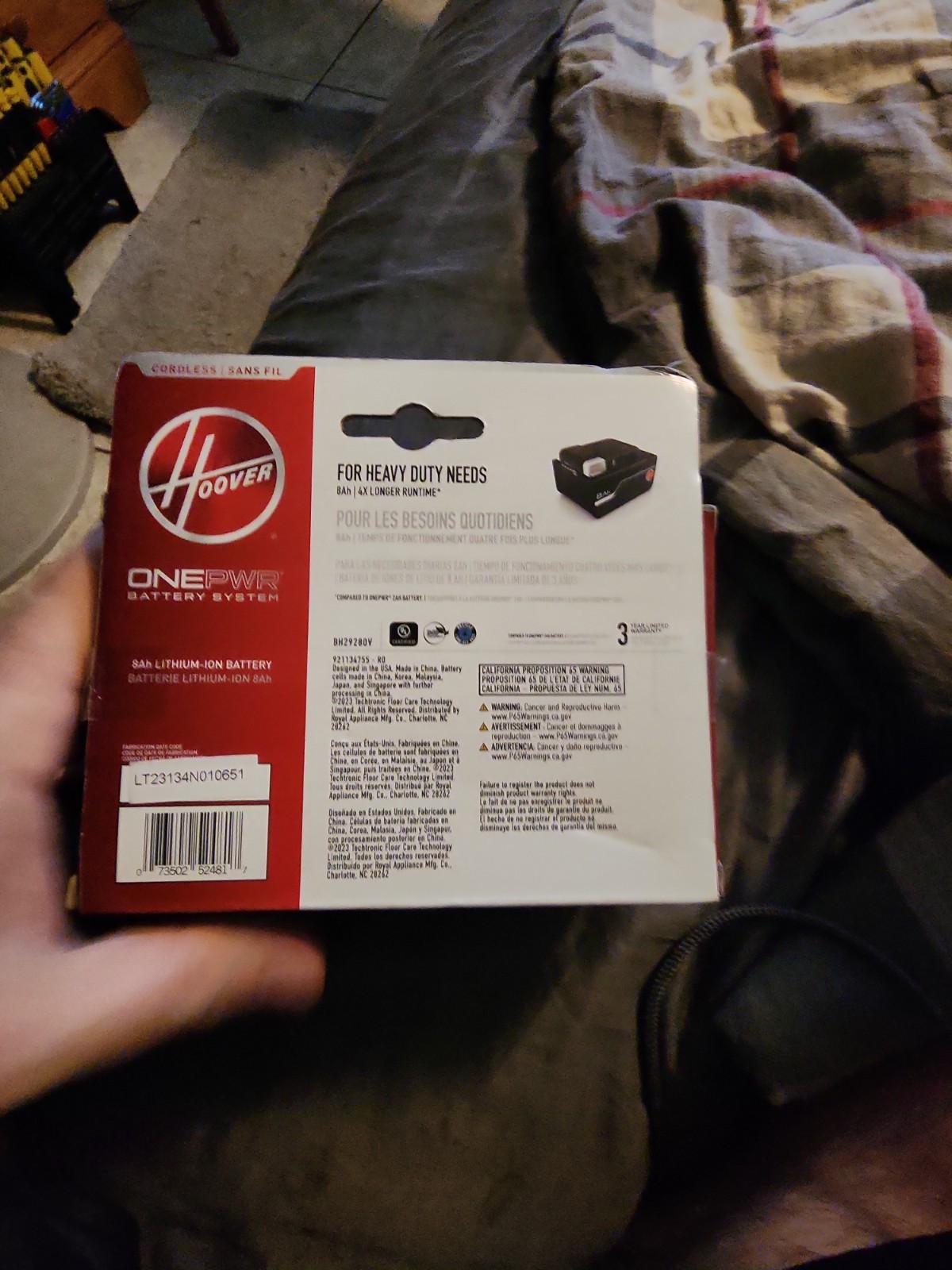 ONEPWR 8.0 Ah Lithium Ion Battery, Compatiable with Hoover 8ah 3 Year Warranty gallery