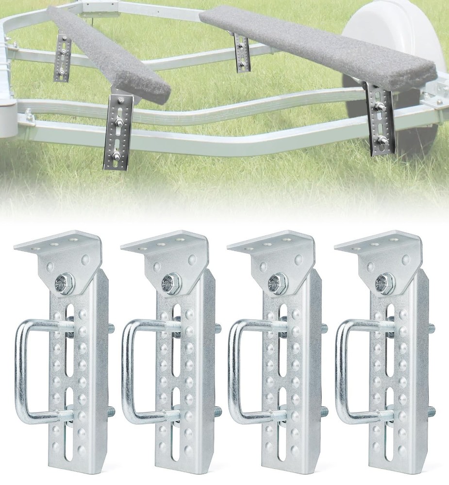 Heavy Duty 8" Boat Trailer Bunk Brackets, 4 PCS Galvanized Swivel Top Bunk Br...