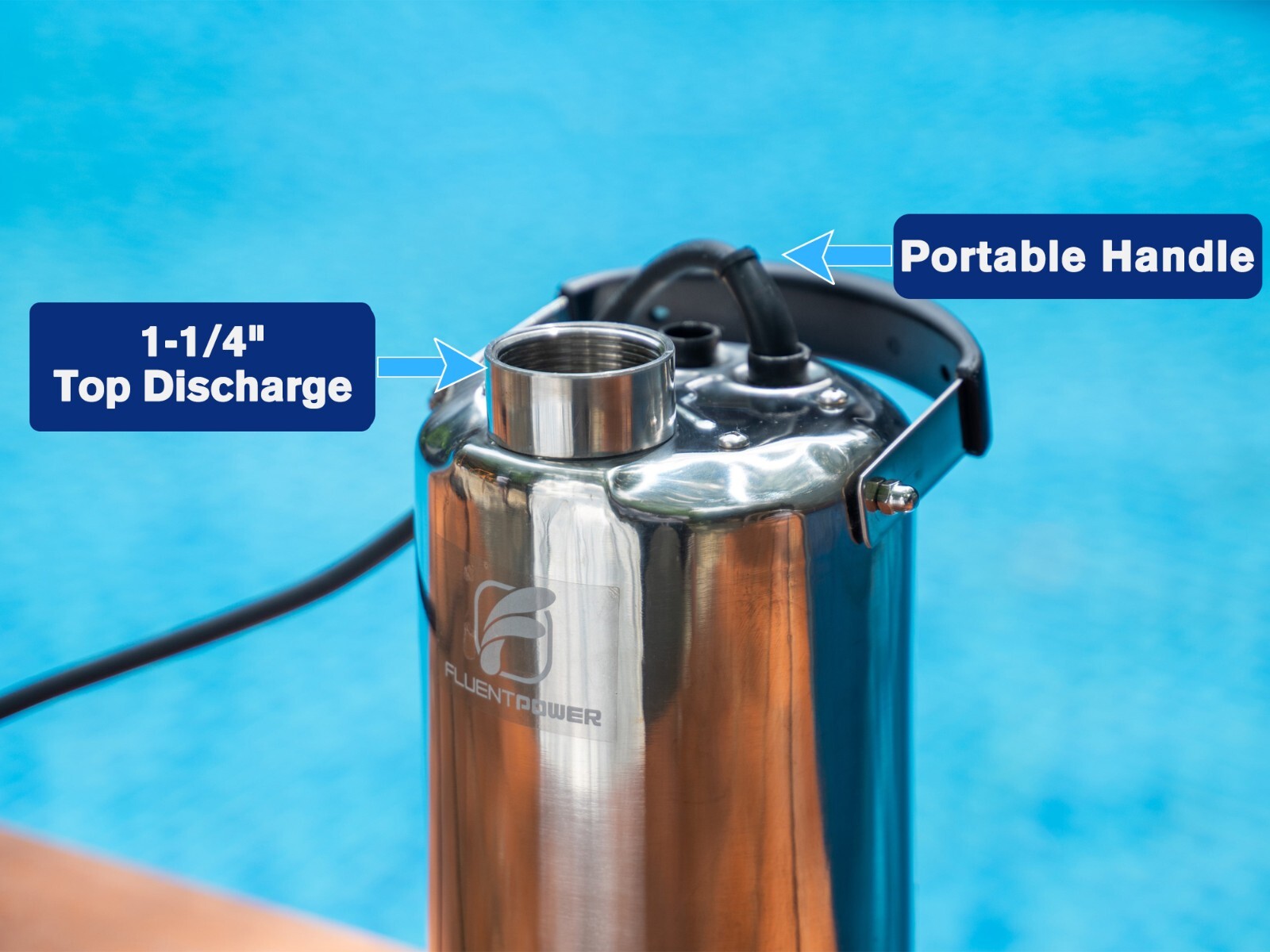 FLUENTPOWER 3/4HP Utility Pump 3300GPH Stainless Steel Submersible Sump Pump gallery