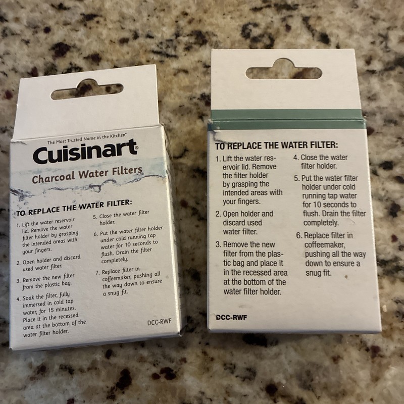 Cuisinart DCC-RWF Replacement Charcoal Water Filter - White 2 Pack gallery