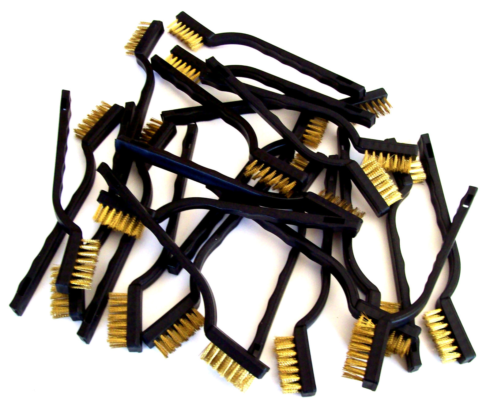 60 GOLIATH INDUSTRIAL BRASS WIRE BRUSH TOOTH BRUSHES PLASTIC ABS GRIP HANDLE gallery