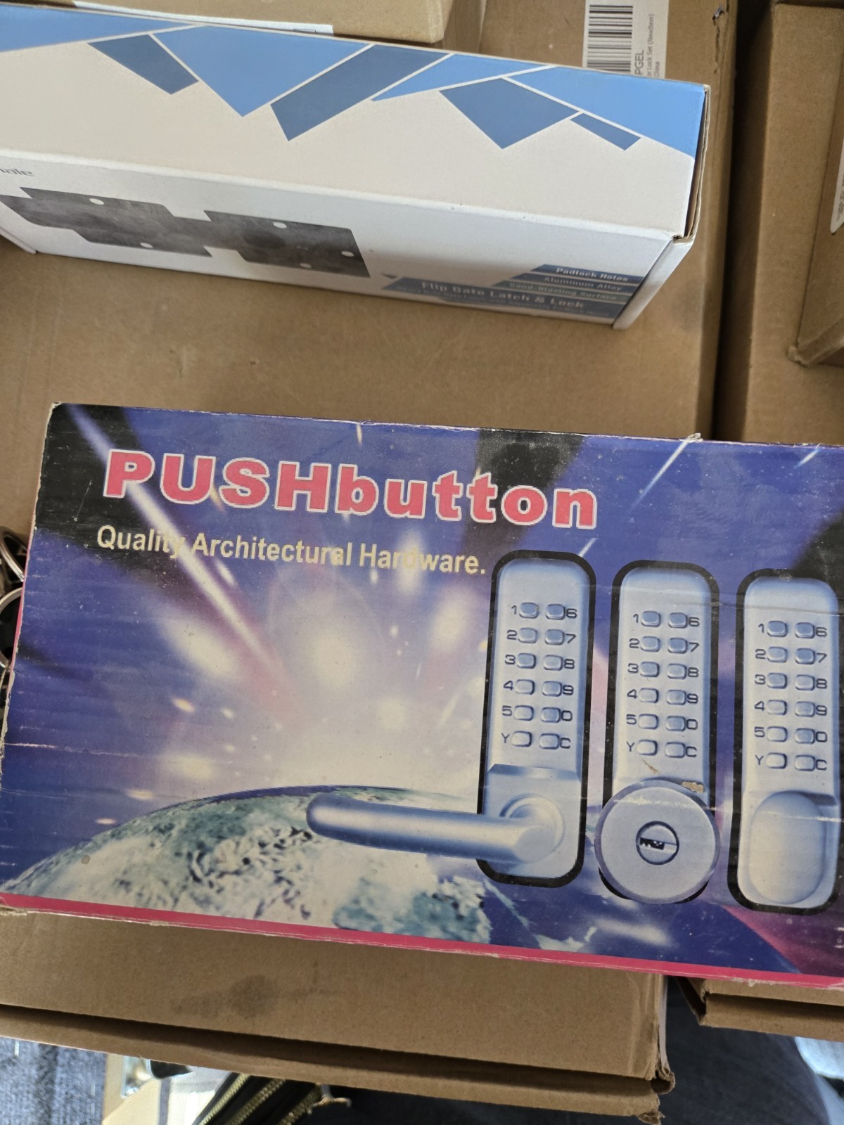 PUSHbutton 1006 Keyless Mechanical Push Button Door Lock Satin Silver Metal gallery