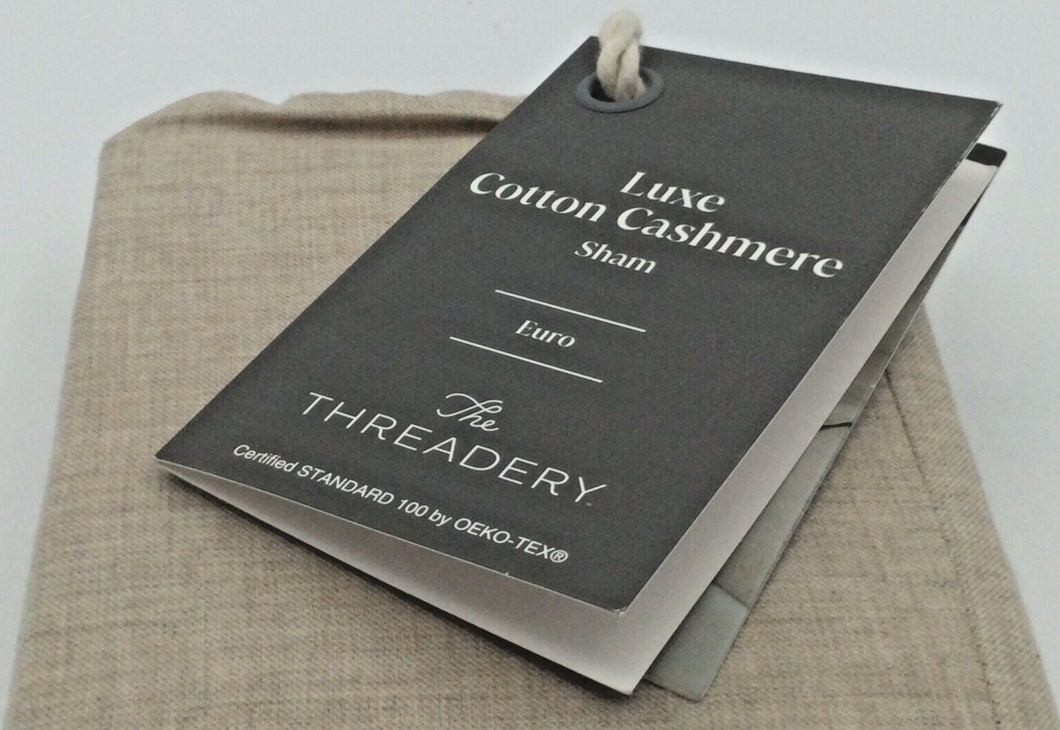 NEW The Threadery Luxe Cotton Cashmere European Pillow Sham In Oatmeal Free Ship gallery