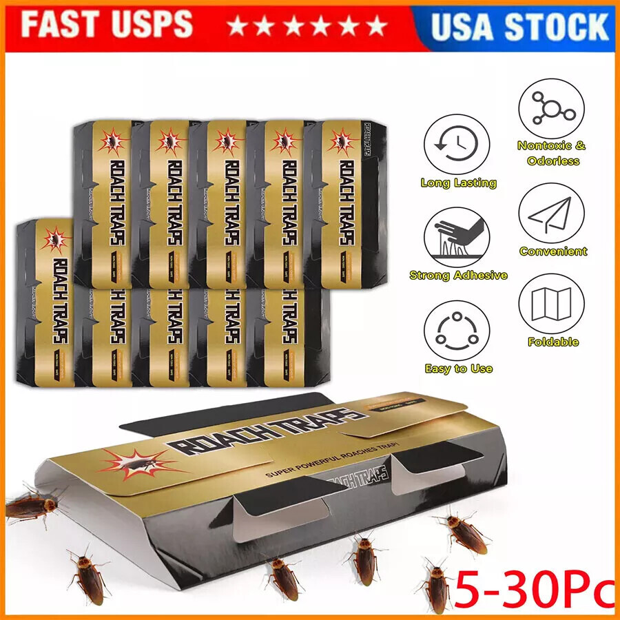 5~30PCS Pest Roach Glue Trap Cockroach Killer Bait Catchers Indoor Office Motel gallery