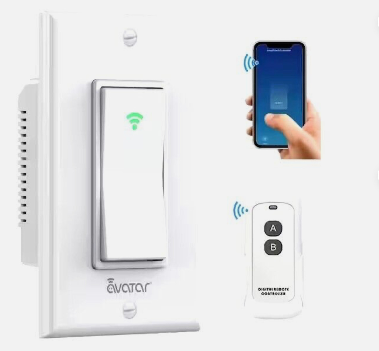 Smart WIFI In-Wall Switch For Alexa Google Home APP With Remote Control&Schedule gallery