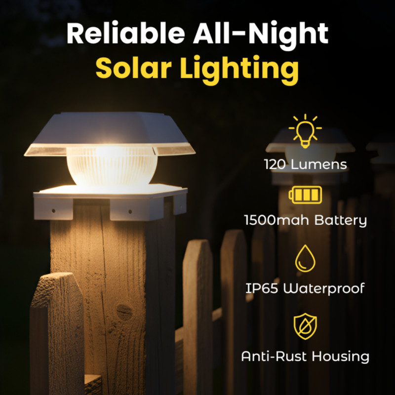 Solar Post Cap Lights Dual Mode ‎BICSGL-14 (2Pack) gallery