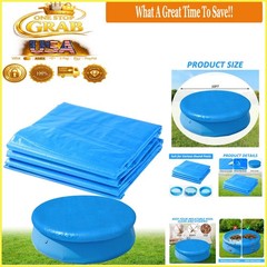 10FT Round Inflatable Pool Cover Solar Cover with Drawstring for Above Ground…