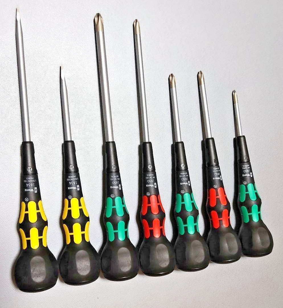 Wera Laser Tip Ball Grip Screwdriver Set 7 Pieces PH Slotted Green Red Yellow gallery