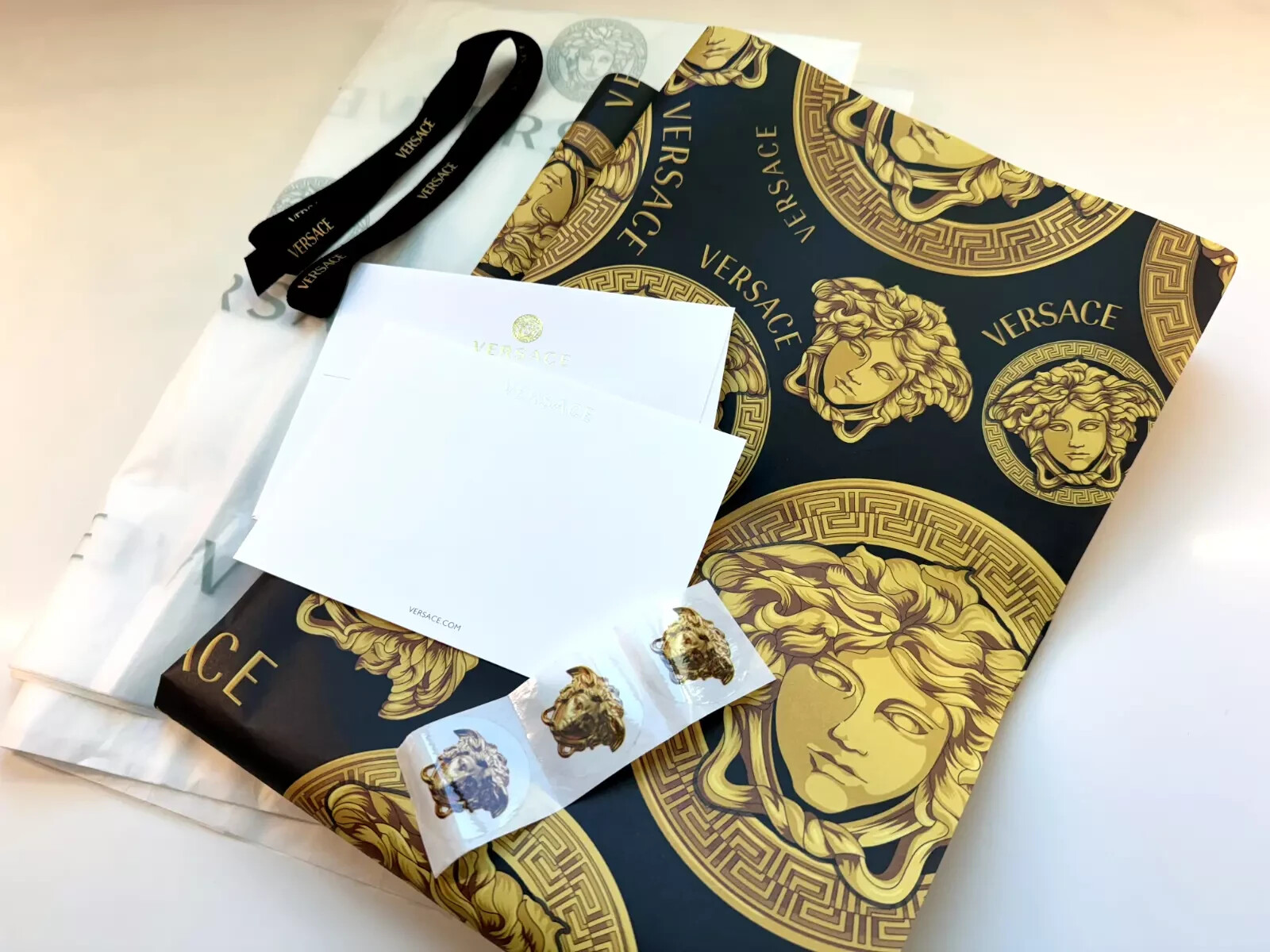 Versace Shopping Bag & Gift Box Black/Gold - Small, Medium, Large - Choose Size gallery