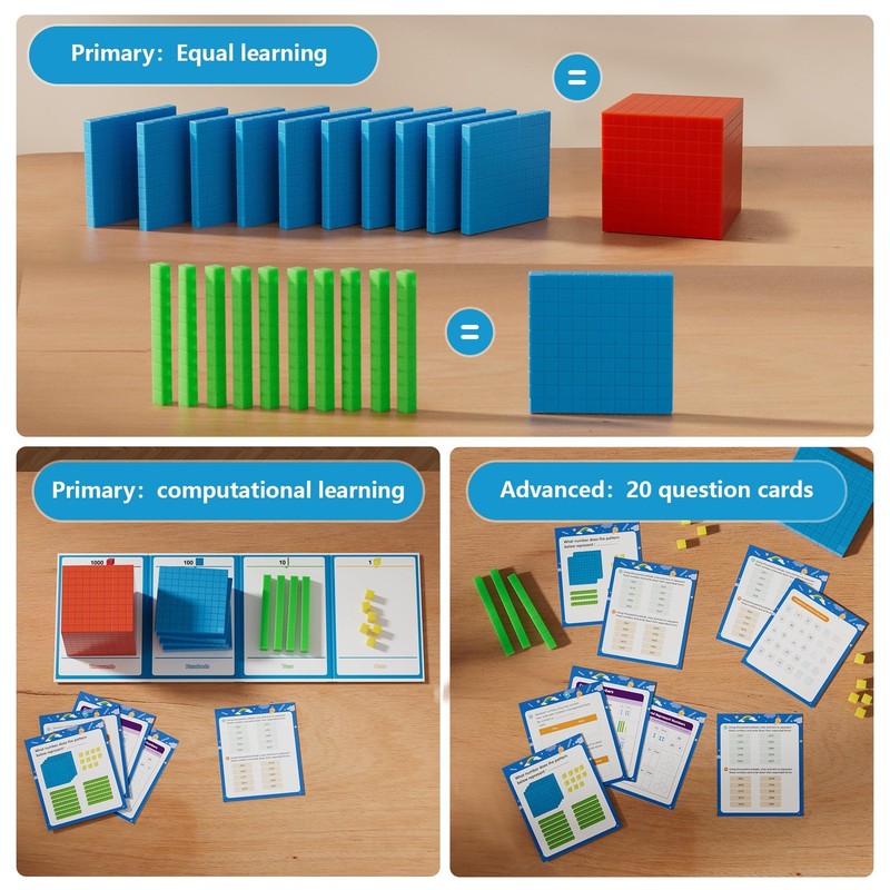 Base Ten Blocks with Place Value Chart - Math Manipulatives for Kids.Counting... gallery