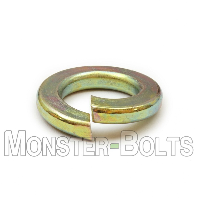 Split Lock Washers Thru Hardened Alloy, Zinc Yellow 1/4, 5/16, 3/8, 7/16 1/2 3/4 gallery