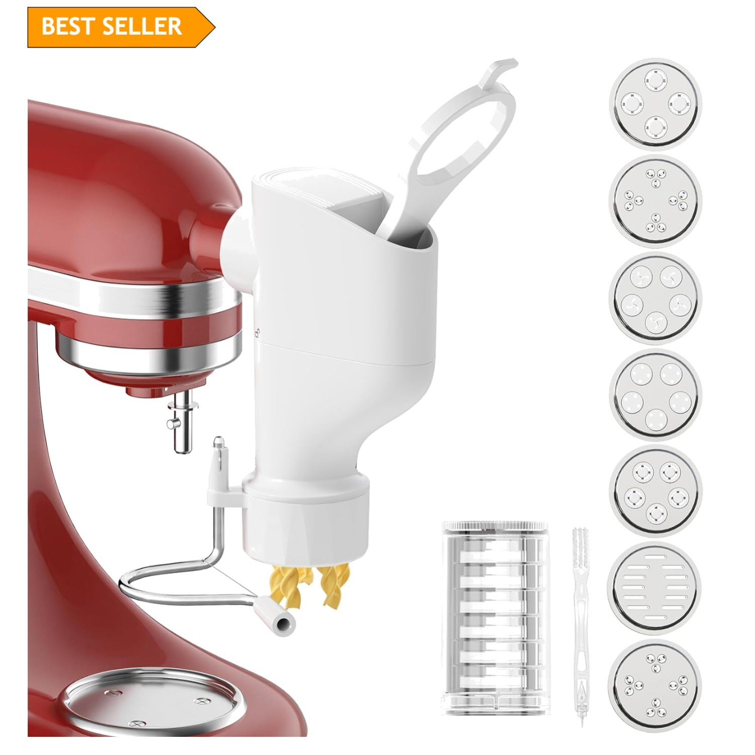 Kitchenaid Pasta Press Attachment 7 Discs Gourmet Pasta Maker Safe Easy 2026 gallery