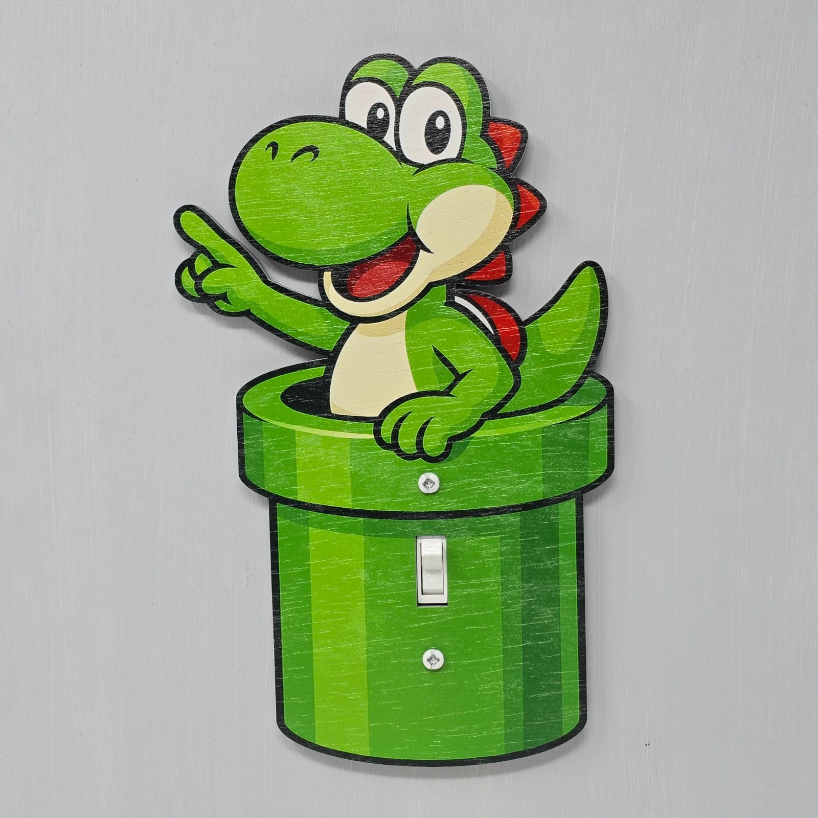 Yoshi Pipe Light Switch Cover SMB1 Luigi Video Games Kids SNES Retro Mario Luigi gallery