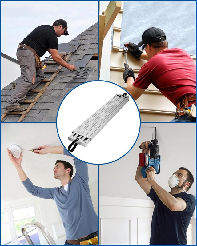 9-15FT Aluminum Work Plank Telescoping 440lb Capacity Aluminum Extension Boards gallery