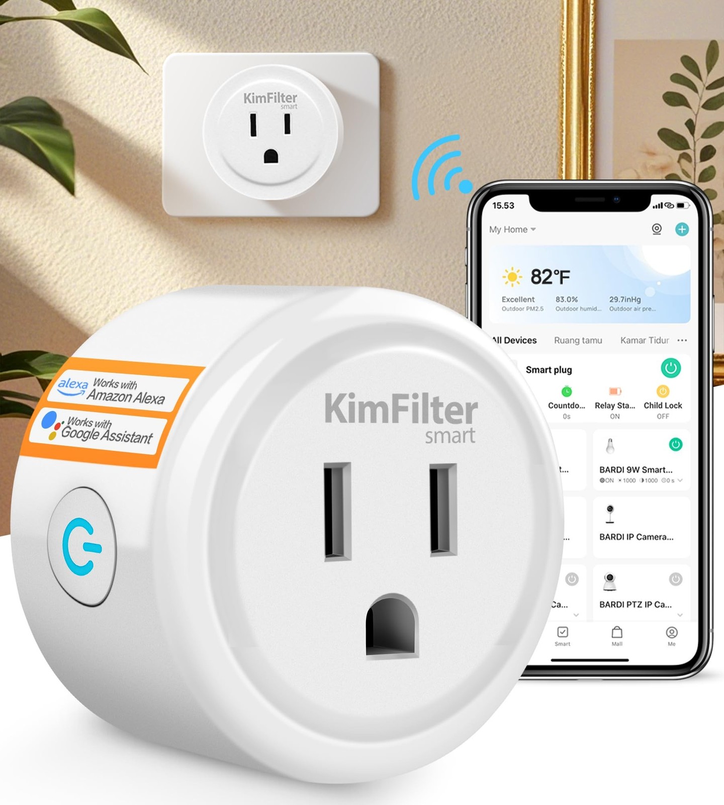 KimFilter Mini Smart Plug, WiFi Socket Works with 2.4GHz Network Only, App Co... gallery