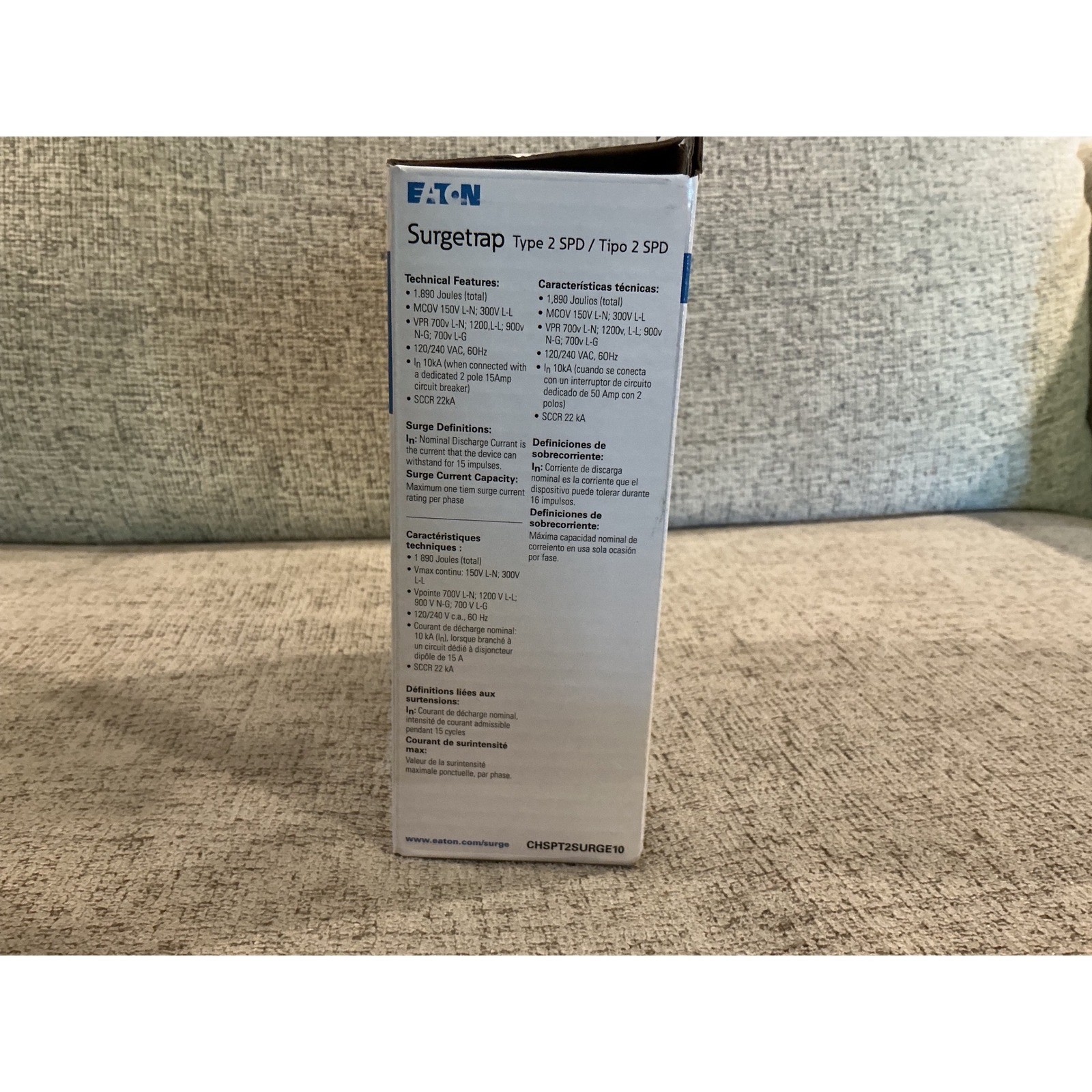 Eaton CHSPT2SURGE10 Surgetrap Type 2 Home Surge Protection 36kA 120/240V New gallery