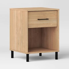 Mixed Materials Nightstand Updated Base Natural Wood – Room Essentials
