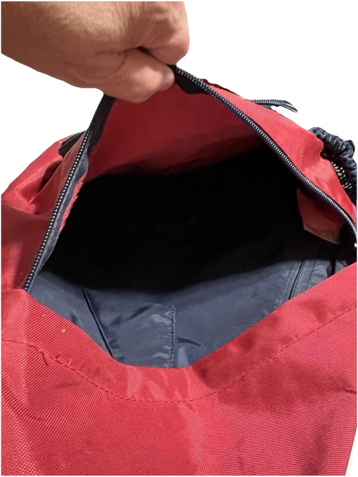 Back Pack Slingback Design Red AndBlue Multi Pocket One Strap Adjustable 5