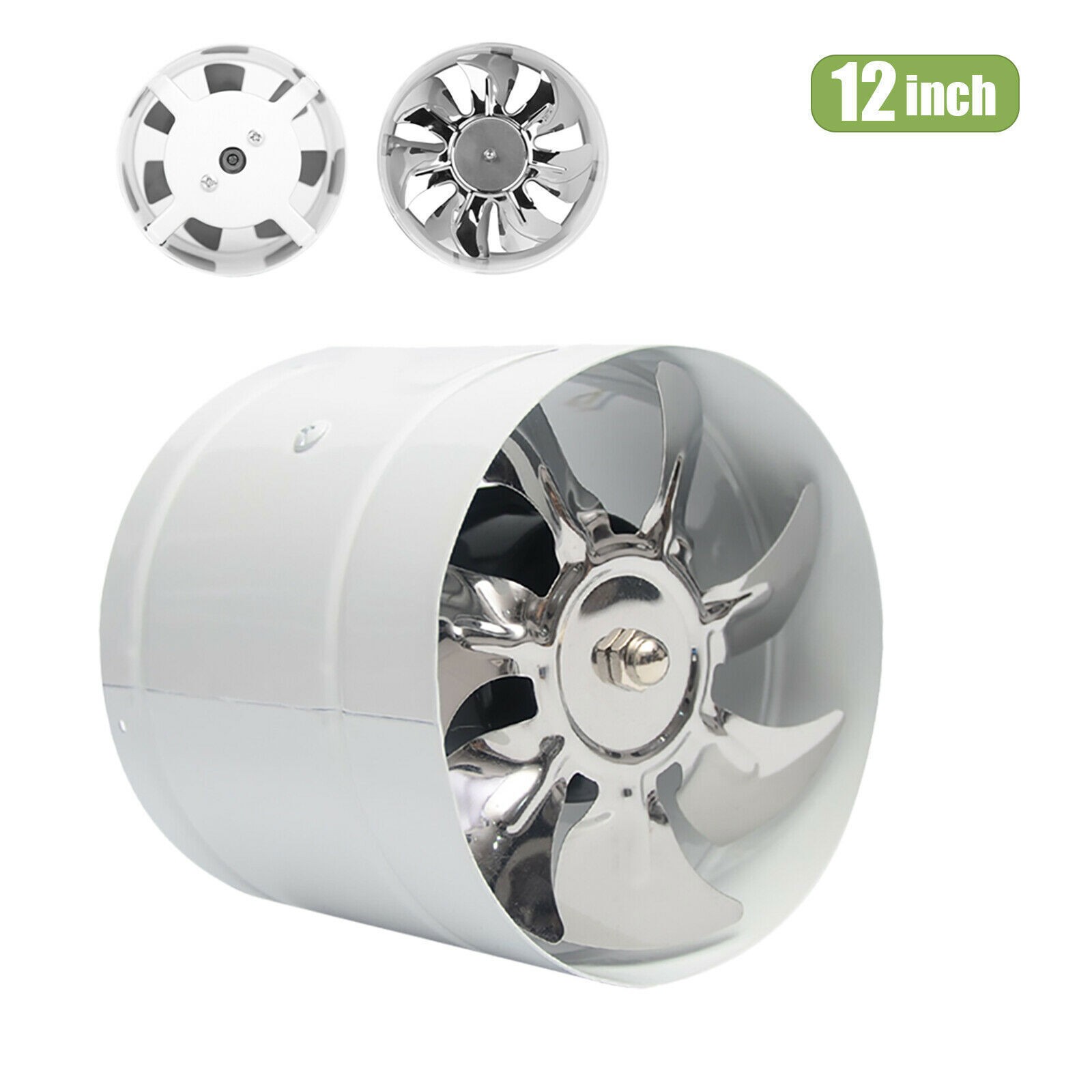 12 inch Exhaust Inline Duct Fan Booster Airflow 1765 CFM Ducting Cooling Vent gallery