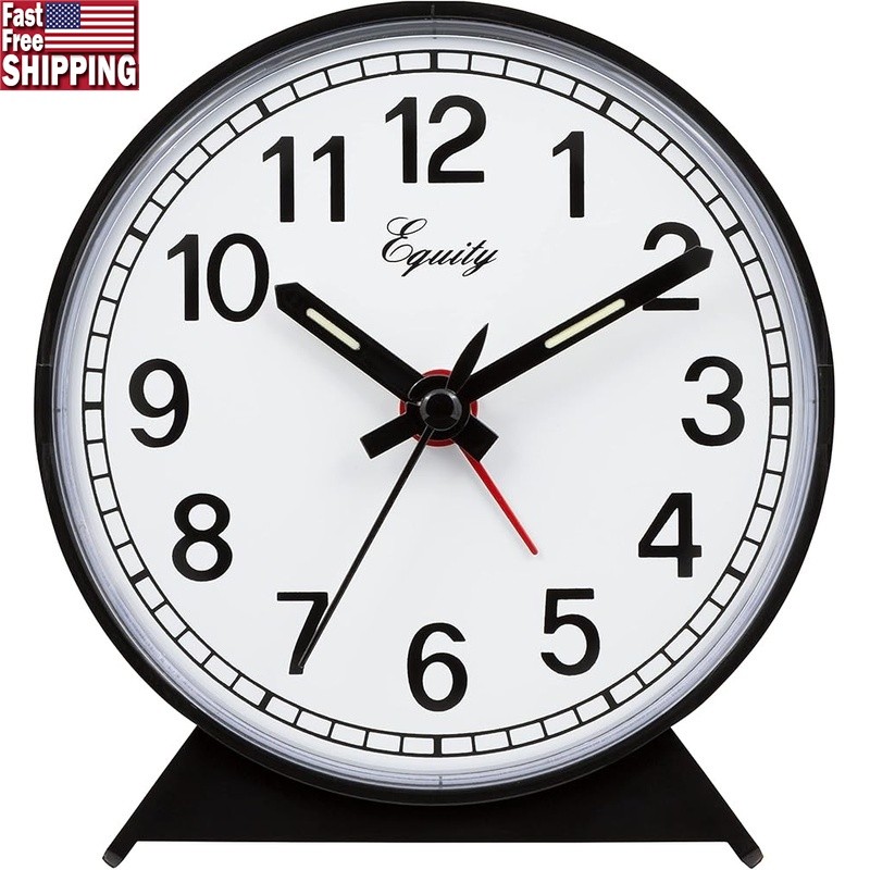 Classic Round Alarm Clock Manual Wind Up Loud Beep Luminous Numbers Indoor Use gallery