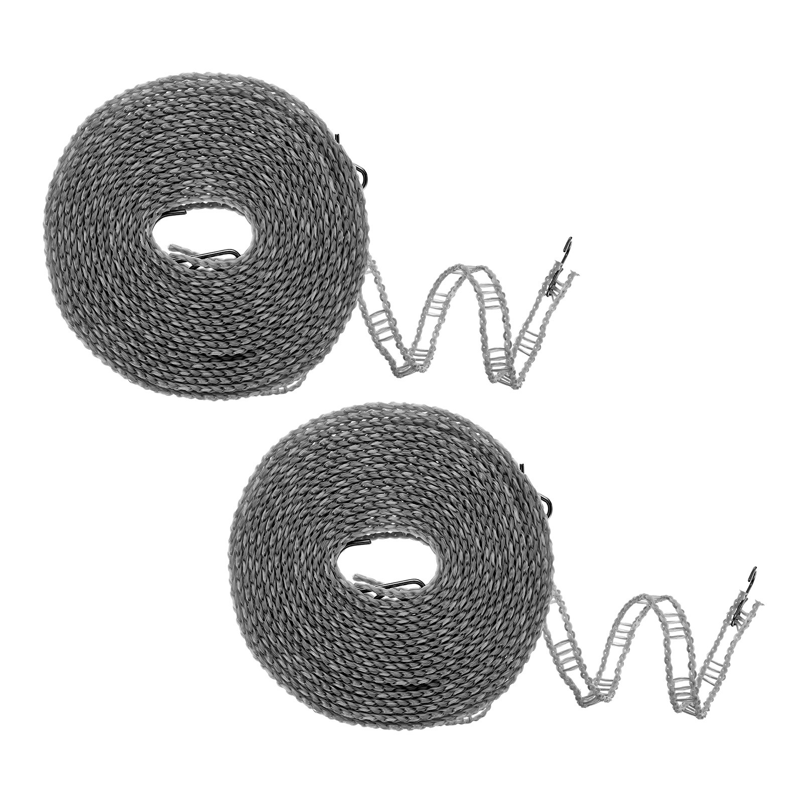 2pcs Windproof Clothesline, 5M 16.4ft Plastic Non-Slip Clothes Drying Rope, Grey gallery