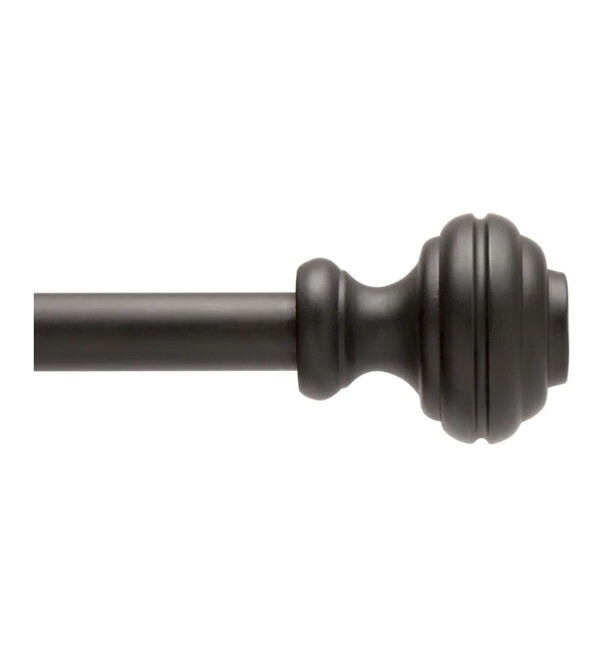 2- Mainstays Adjustable 48”-84” Cedric Petite Cafe Curtain Rod Black 1/2”