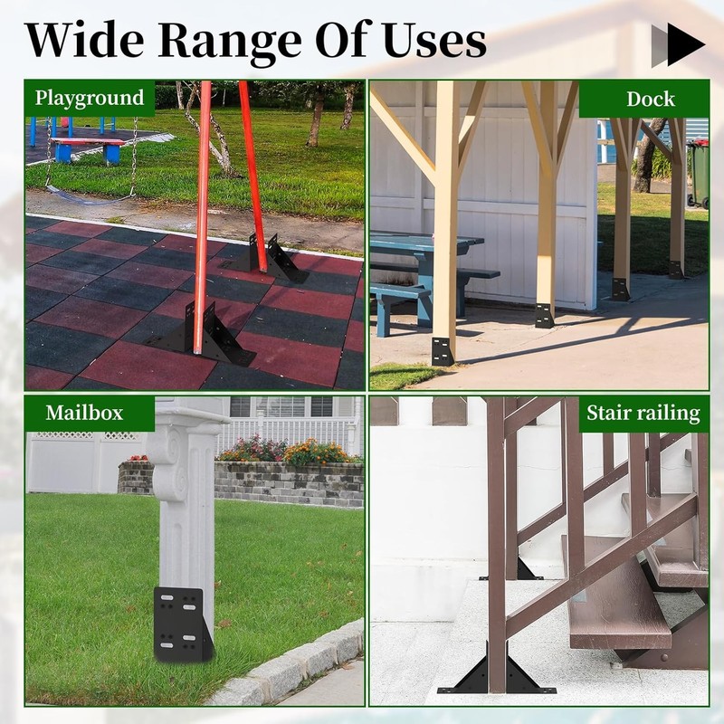 8PCS Post Base Pergola Brackets Kit, Heavy Duty 90-Degree Angle Pergola Bracket gallery