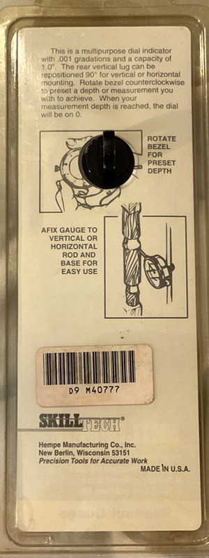 Skill Tech Dial Indicator Gauge – 0–1" Range 001" Graduation USA gallery