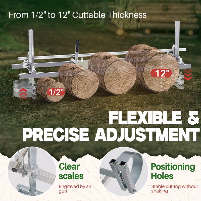 Portable Chainsaw Mill 14"-36" Guide Bar Aluminum Steel Planking Lumber gallery