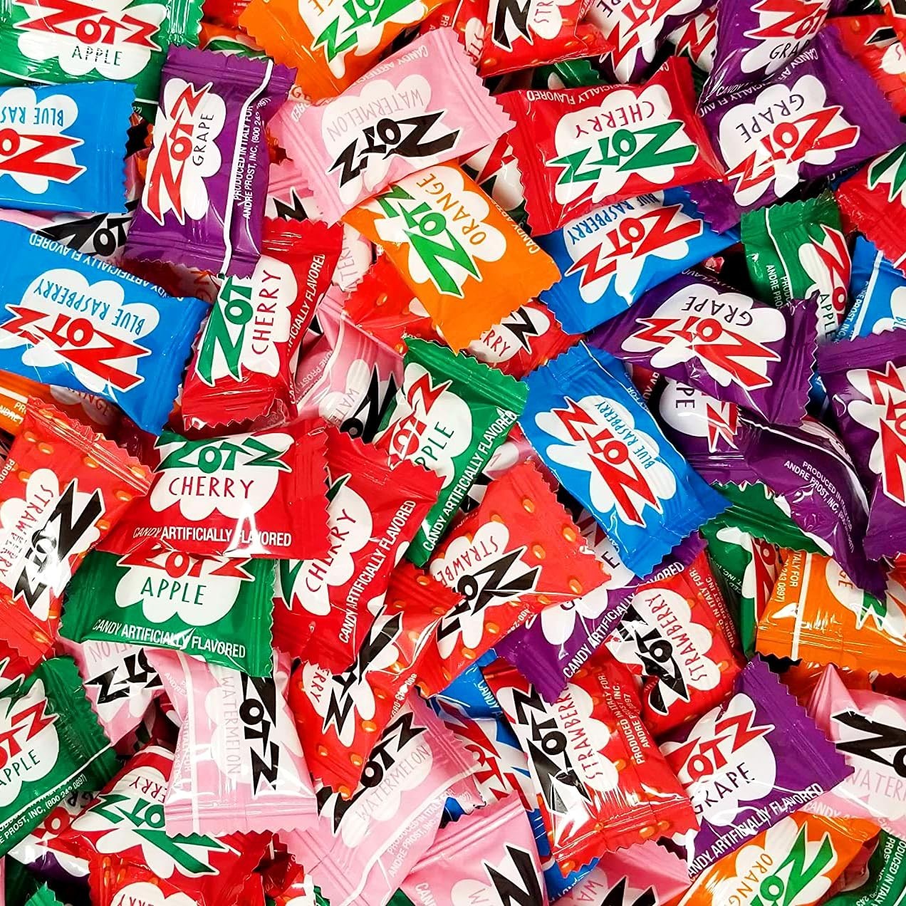 Zotz Fizzy Sour Candy, 7 Assorted Fruit Flavors Bulk Retro Hard Candy (2 Pounds) gallery