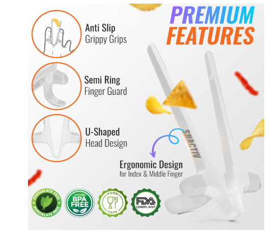 PRO Finger Chopsticks Gamers- Shark Tank! SNACTIV PRO - New - Set of 2 gallery