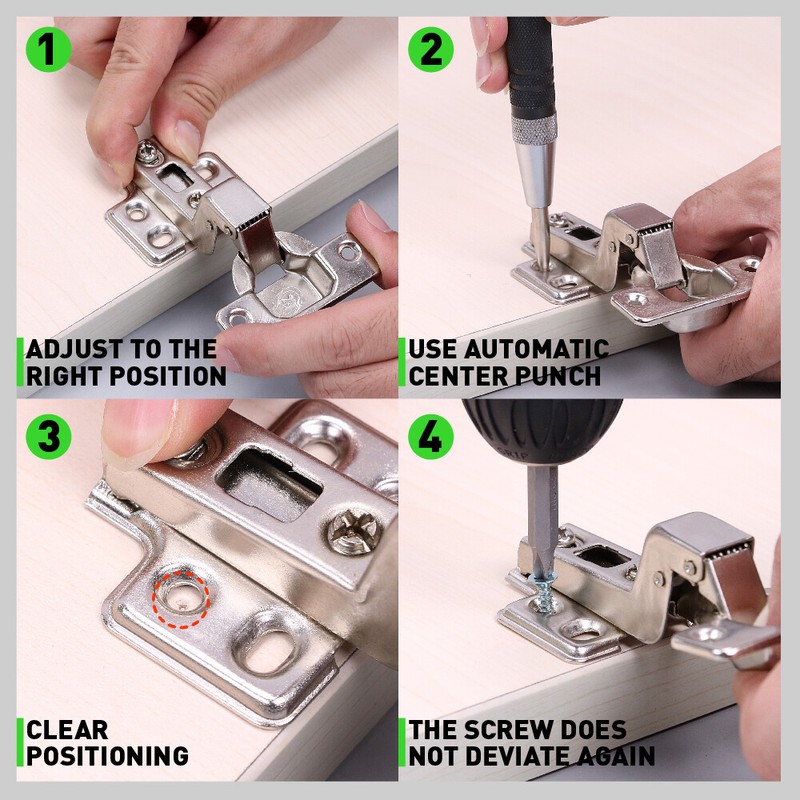 2 Super Strong Automatic Centre Punch Adjustable Spring Loaded Metal Drill TooL gallery