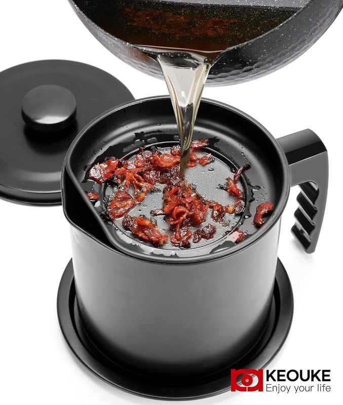 Recipiente Para Grasa De Tocino Con Colador 1,3 L Recipiente Para Aceite gallery