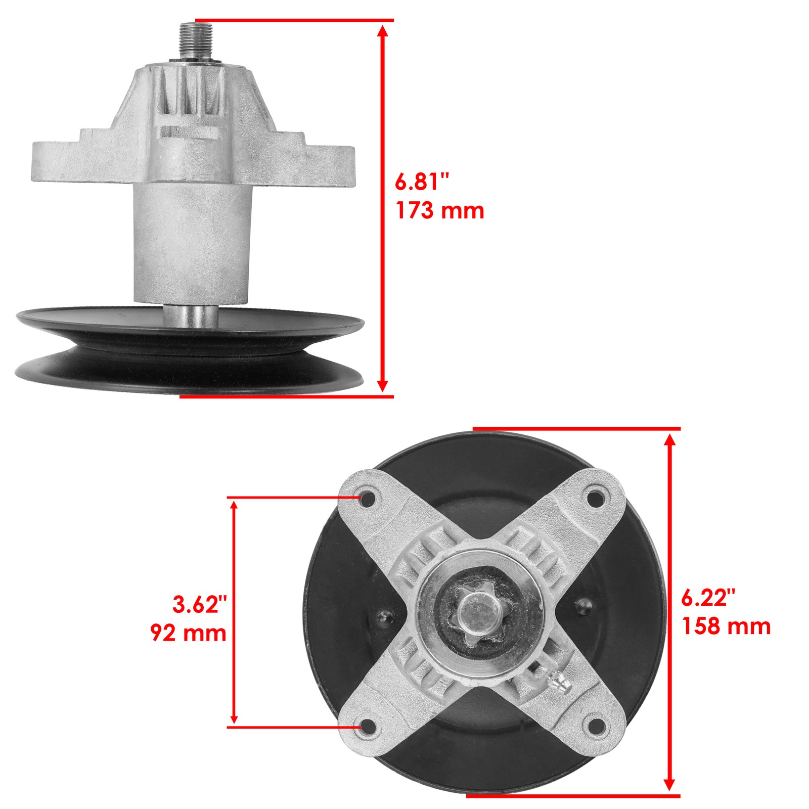 Spindle w/ Pulley & Blade for Troy-Bilt 13AJ609 13AO77 13AX60 13AN77 17BE2A 42" gallery
