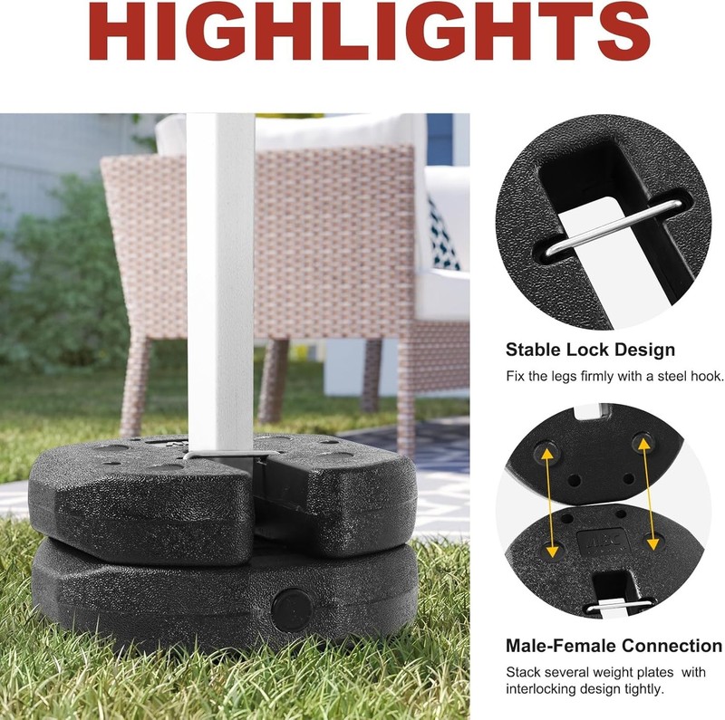 Sturdy 4-Pack Canopy Weights - 27LB Wind-Resistant Design for Tents & Umbrellas gallery