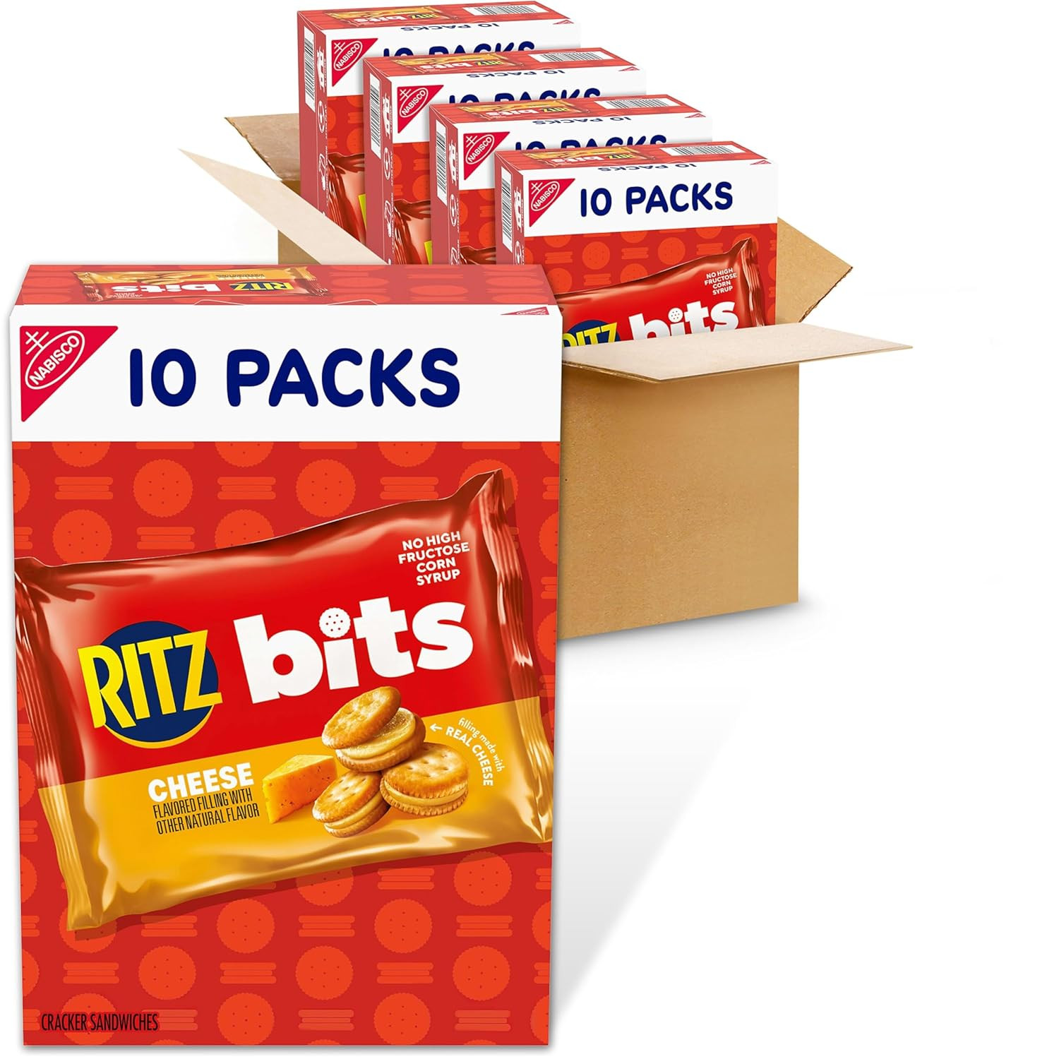 Bits Cheese Sandwich Crackers, Bulk Lunch Snacks for Kids and Adults, 40 Total S gallery