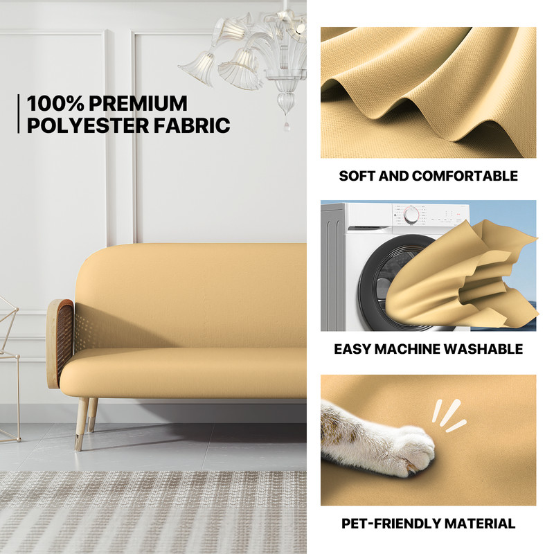 Solid Color Futon Cover Stretch Sofa Bed Protector Queen Size Armless Slipcover gallery