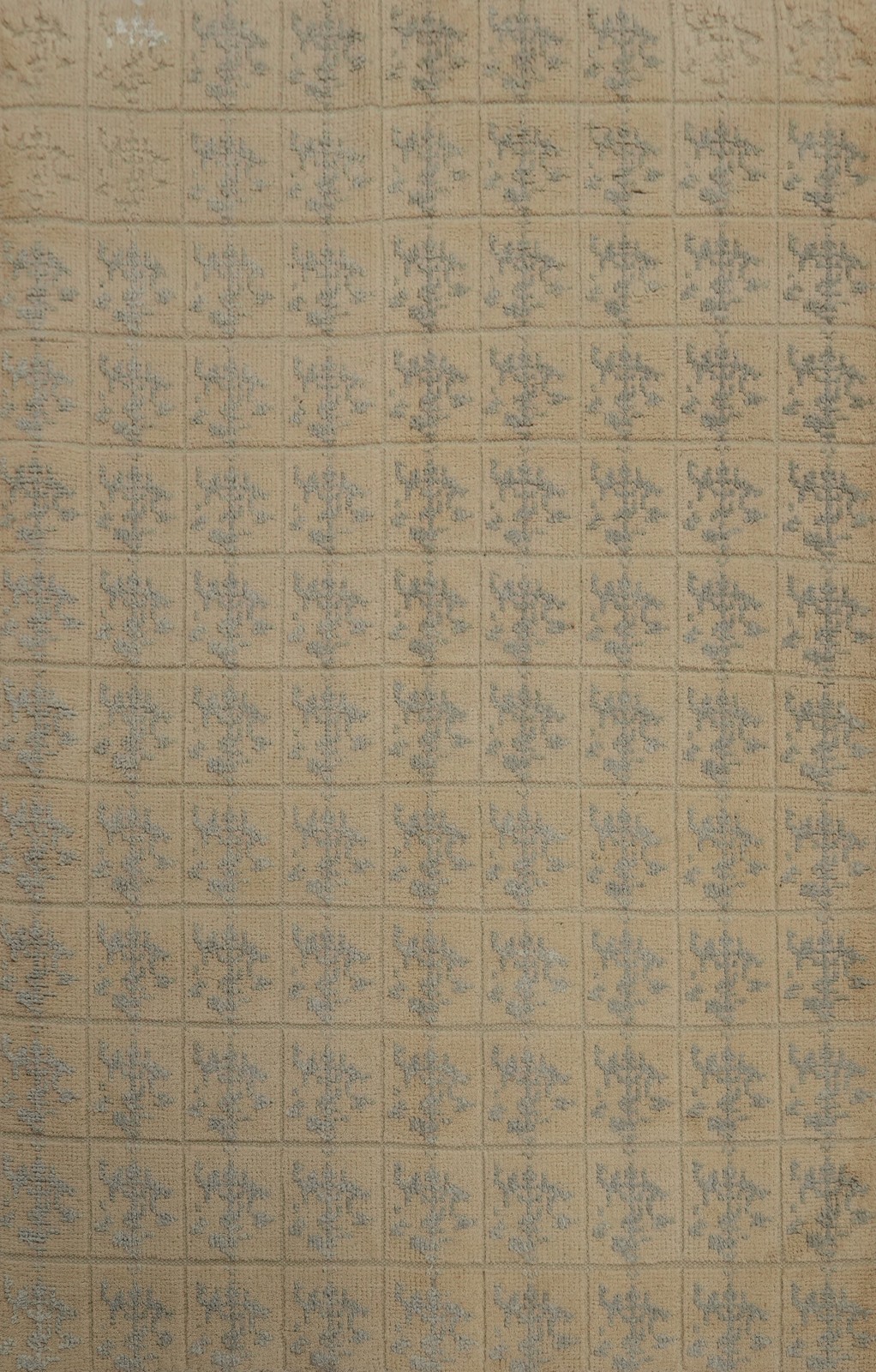 All-Over Modern Abstract Oriental Rug 5x7 Hand-knotted Checkered Carpet gallery